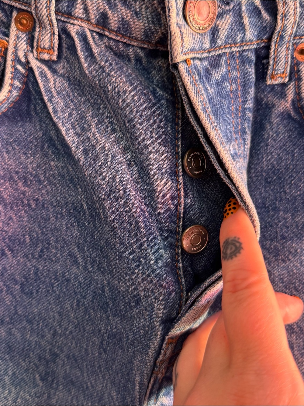 Reformation cynthia high rise straight long jean - Picture 5 of 9